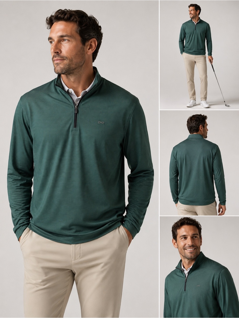 Greg Norman Green Quarter Zip Performance Pullover Golf Outdoor Men’s XL